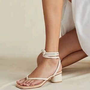 NEW Dolce Vita JORRY Snakeskin Embossed ANKLE WRAP Square Toe Sandals WOMEN 10.5